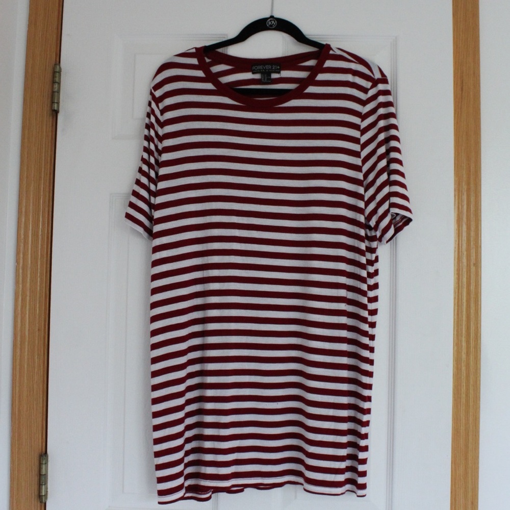Red and white striped tunic / T-shirt dress